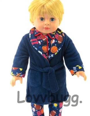 Sports Robe (matches pajamas)  for American Girl Boy 18 inch or Baby Doll Clothes