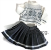 Gray Snowflake Sweater Skirt Set for 18 inch American Girl or Baby Winter Doll Clothes