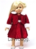 Red Sparkle Christmas or Valentines Dress with Jacket for 18 inch American Girl Doll Clothes