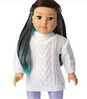 White Cable Sweater Authentic American Girl  Brand 18 inch or Bitty Baby Born Doll Clothes