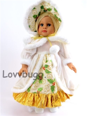 Christmas Caroler with Hat Colonial Victorian for American Girl 18 inch Felicity or Samantha Doll Clothes