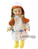 Raincoat with Yellow Boots Set for American Girl 18 inch or Baby Doll Clothes