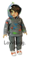 Hooded Dinosaur Sweatshirt Pants Set for American Girl Boy 18 inch or Baby Doll Clothes