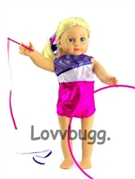 READ! Rhythm Ribbon Gymnastics 4pc Set for American Girl or Bitty Baby Born Doll Clothes