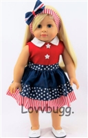 Fourth of July Dress 18 inch American Girl or Bitty Baby 15 inch Doll Clothes