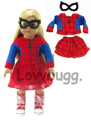Red Spider Girl Costume for American Girl 18 inch Doll Clothes