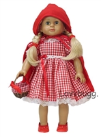Complete Little Red Riding Hood Costume with Basket and SHOES! for American Girl or Bitty Baby Born Doll Clothes