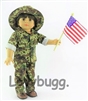 Digital Camo Pants  Shirt  Hat Flag for American Girl or Boy 18 inch Baby Doll Clothes Costume