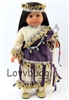 Purple Native American Costume with Spear 18 inch American Girl or Boy Doll Clothes