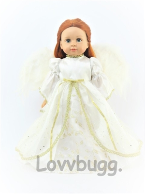 Angel Costume with Feather Wings for American Girl 18 inch Doll Clothes