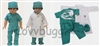 Green Scrubs 7pc w Lab Coat for American Girl 18 inch Doll Clothes Costume