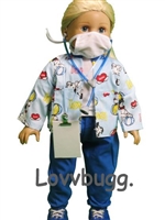 Dalmatians Vet Scrubs w Accessories Set for 18 inch American Girl or Boy Doll Clothes Costume Idea