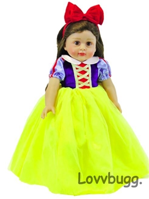 Snow White Dress Halloween Costume for 18 inch American Girl Doll Clothes