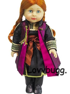 Anna Frozen 2 Set for American Girl 18 inch Doll Clothes Costume