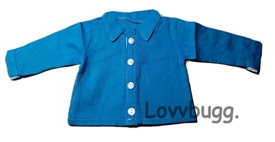 Bright Blue or Dark Turquoise Shirt for American Girl or Boy 18 inch Doll Clothes