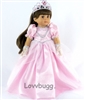 Pink Princess Gown  Costume with Tiara and Gloves for 18 inch American Girl Doll Clothes
