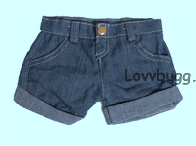 Denim Shorts for American Girl or Boy 18 and Bitty Baby Born Doll Clothes