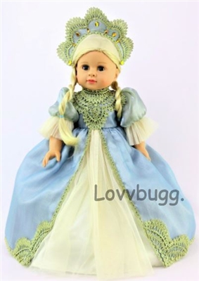Light Blue Russian Court Gown for American Girl 18 inch Doll Clothes