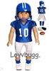 Complete Blue and White Football Uniform for American Girl 18 inch Doll Clothes