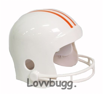 White and Orange Football Helmet  for American Girl 18 inch Doll Sports Uniform Accessory