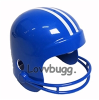 Royal Blue & White Football Helmet for American Girl Boy Logan 18 inch Doll Sports Uniform Accessory