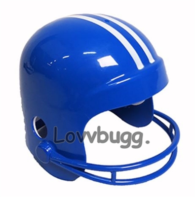 Royal Blue and White Football Helmet  for American Girl 18 inch Doll Sports Uniform Accessory