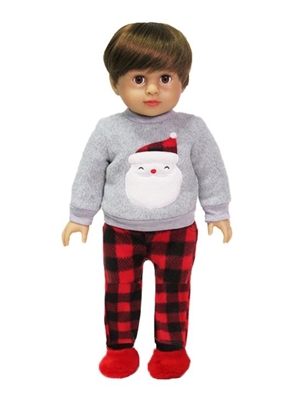Santa Buffalo Plaid Casual Pants Pajamas for American Girl 18 inch or Baby  Doll Clothes