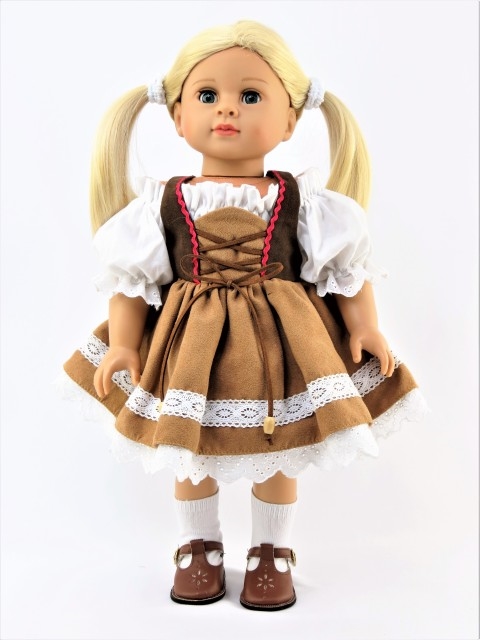 German Costume Brown 15-18 inch American Girl Doll Clothes