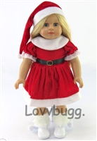 Mrs. Santa Dress and Hat Perfect Holiday Costume for American Girl 18 inch Doll Clothes