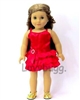 Red Satin Dress with Shoes Set for 18 inch American Girl Doll Clothes