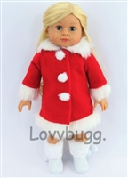 Red Winter Coat for American Girl 18 inch and Baby Doll Clothes