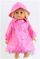 Bright Pink Raincoat with Hat