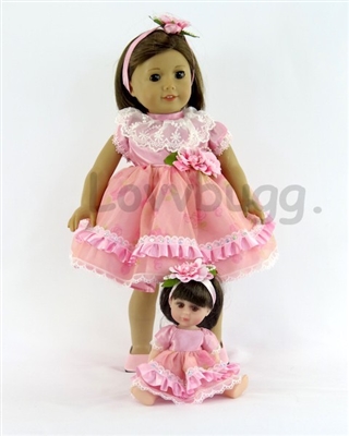 Pink Dressy Dress & Matching Small Doll