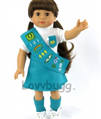 Junior Scout Uniform for American Girl 18 inch Doll and Baby Doll Clothes