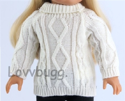 Ivory Sweater 18 inch American Girl or Bitty Baby Doll