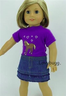Purple Western Riding Repro Set 18 inch American Girl or Baby Doll Clothes