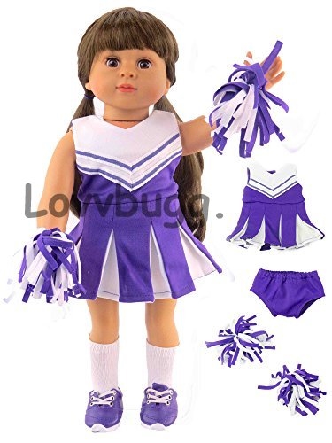 Purple Cheerleader 18inch American Girl or Baby Doll Clothes