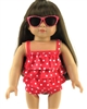 Red Ruffles Tankini Swimsuit for American Girl 18 inch or Baby Doll Clothes