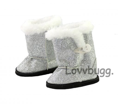 Silver Sparkle Uggly Button Boots