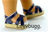 Navy Blue Platform Sandals for American Girl 18 inch and Bitty Baby Born Doll Shoes