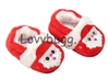 Santa Slippers for American Girl 18 inch and Bitty Baby Born Doll Shoes