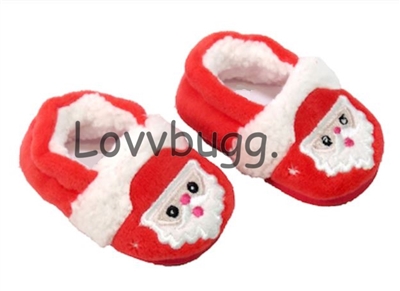 Santa Slippers for American Girl 18 inch and Bitty Baby Born Doll Shoes