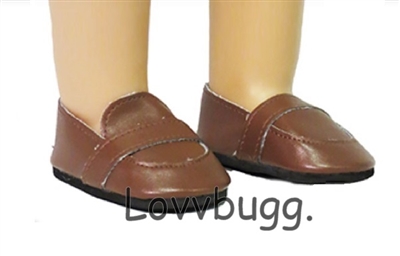 Brown Loafers for 18 inch American Girl Boy Logan Doll Shoes