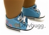 Blue Sparkle Stars Sneakers for American Girl 18 inch or Baby Doll Shoes
