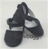 Black Sparkle Ankle Strap Shoes