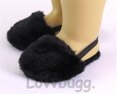 Black Fuzzy Slippers