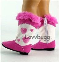 Hot Pink Heart Cowboy Boots