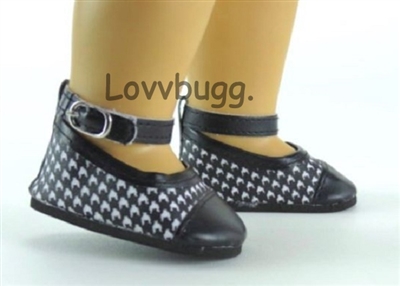 Houndstooth Flats for American Girl 18 inch Doll Shoes