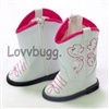 White Glitter Hearts Cowboy Boots
