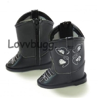 Black Glitter Hearts Cowboy Boots